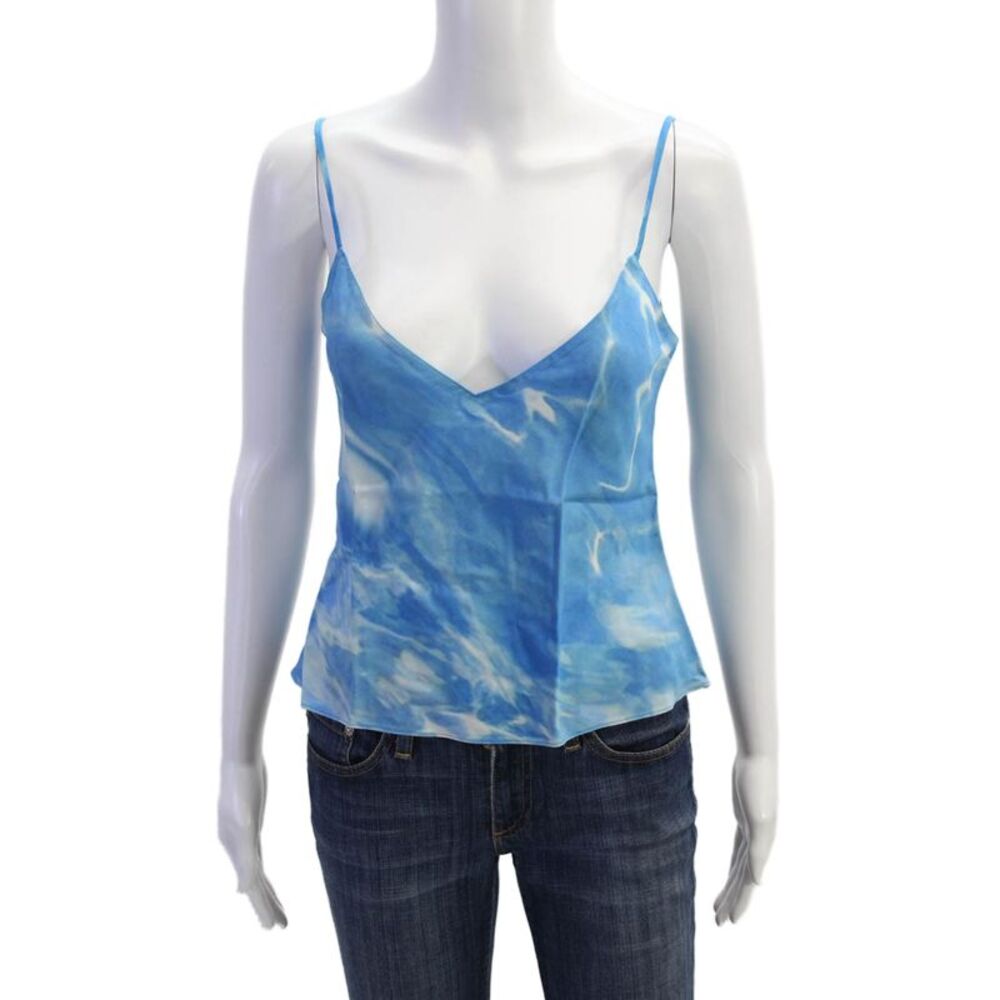 Rosie Assoulin Womens Slippery Cami - Turquoise Size 2